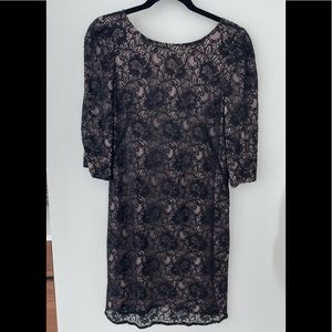 Black lace dress with nude lining SZ 8 by Pippa